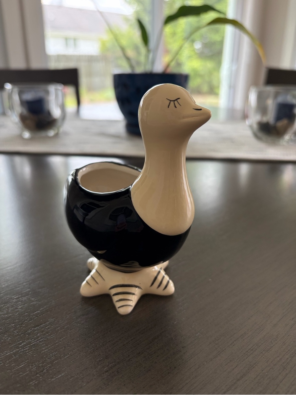 Ceramic Ostrich Planter Pot Bird Plant Holder Decor Gift